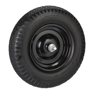 Relaxdays Roue de brouette 4.00-8, Caoutchouc, avec axe, Rechange Diable, Robuste, Charge Max. de 100 kg, Noir