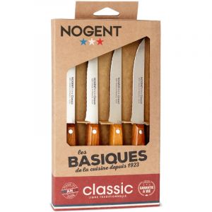 Nogent 3 etoiles Coffret de 4 couteaux à steak cerisier des bois 00097v