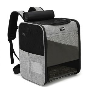 Image de Sac &Agrave; Dos Chat Chien, Sac &Agrave; Dos De Voyage, Sac &Agrave; Dos Pour Chat Chien Jusqu'&agrave; 15 Lbs / 7kg - Transparent - Gris