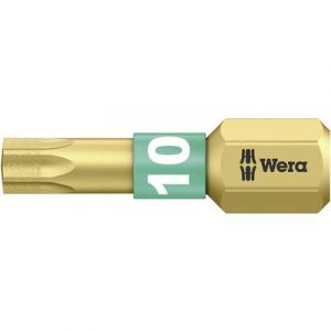 Wera Embout pour vis TORX&reg 1/4'' 25 mm de long, diamanté avec zone de Bi-torsion, Dimensions : T 10 -