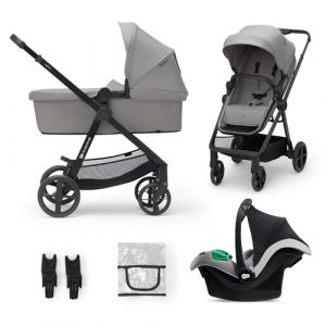 Kinderkraft Poussette Newly + Nacelle + Coque Auto Mink Pro - Moonlight Grey