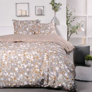 Today Parure de lit imprimé en coton beige 240x260