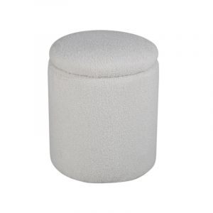 Venture Home Pouf Limpen 32x32x40 cm Teddy Blanc