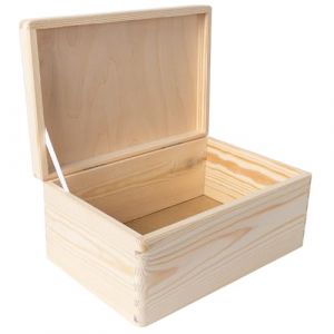 Creative Deco Boîte en Bois avec Couvercle | 30 x 20 x 14 cm (+/-1 cm) | Boîte à Souvenirs pour Bébé | Boîte Non Peinte avec Charnières Argentées | Documents, Objets de Valeur, Jouets, Outils | Brut