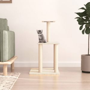 VidaXL Arbre À Chat Avec Griffoirs En Sisal Crème 85,5 Cm