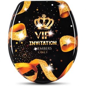 WOLTU Abattant de Toilette, en Duroplaste Couvercle de WC, antibactérien avec softclose Fonction,Vip D'or