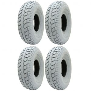 Grey Mobility Scooter tyres, 330 x 100, block, pneumatic tire, 400-5 - set of 4.