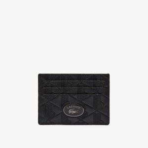 Lacoste Monogram Nomogramme Kreditkartenetui RFID Schutz Leder 10 cm Portemonnaies 1 ct Schwarz Herren (74.99 € / 1 ct)