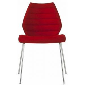 Image de Kartell Chaise rembourrée Maui Soft /Tissu Trevira rouge en tissu