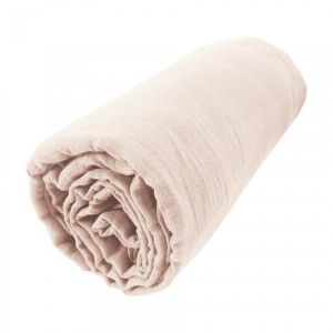 CDaffaires Drap housse bonnet 30 cm double gaze de coton 160 x 200 cm Rose guimauve
