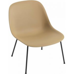 Muuto Chaise lounge Fiber composite bois et plastique ocre & piètement acier