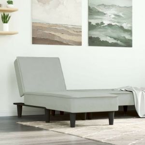 Image de VidaXL Chaise longue gris clair velours Light grey