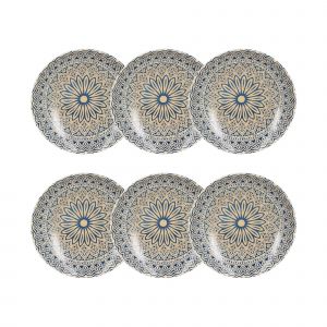 Novastyl Lot 6 assiettes calottes byzance 21cm en porcelaine