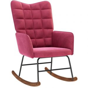 VidaXL Chaise à bascule Rouge bordeaux Velours