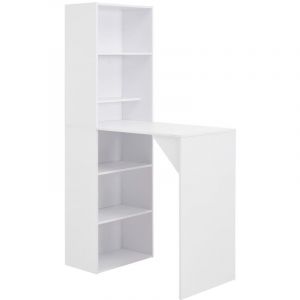 Image de Table haute mange debout bar bistrot avec armoire blanc 115 x 59 x 200 cm 0902042