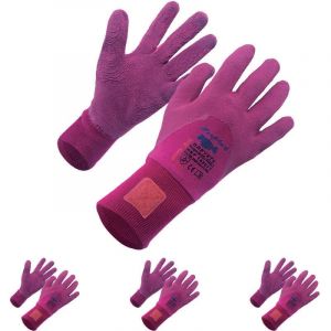 KELI - Lot 3 Gants de Jardinage Rosier Rose T07