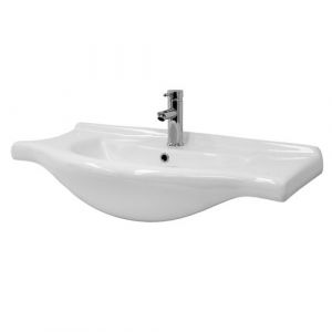 ML-Design Lavabo en Céramique Blanc, 86x21,5x51,5 cm, Evier à Main, Vasque à Poser