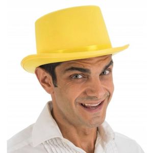 Ruedelafete Chapeau Haut de Forme satiné ajustable, Jaune