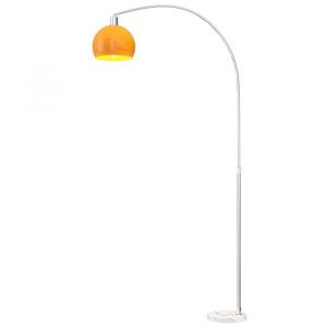 Homcom Lampadaire sur pied salon - abat-jour minimaliste à haut mât et interrupteur à pied - métal - 26 x 90 x 180 cm - orange
