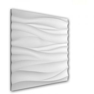 3d panneau mural Profhome 159001 Lambris mural Panneau acoustique design moderne blanc 0,36 m2