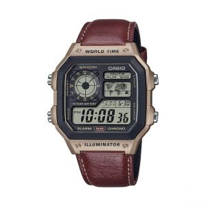 Casio Montre Homme - AE-1200WHL-5AVEF Bracelet Cuir