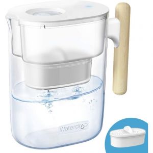 Waterdrop Chubby Jug Filtre de Purification d'eau avec un Filtre de 3 mois, 3,5 l, r&eacute;duit le fluorure, le Chlore et Autres, Certificat nsf, Sans bpa, Clair