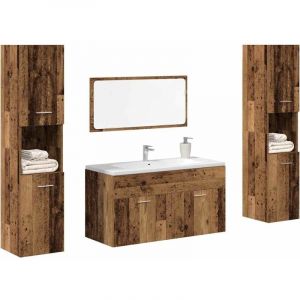 VidaXL Ensemble de meubles salle de bain 4 pcs bois d'ingénierie