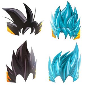 Ruedelafete Lot de 8 Coiffes en carton assortis Dragon Ball ®