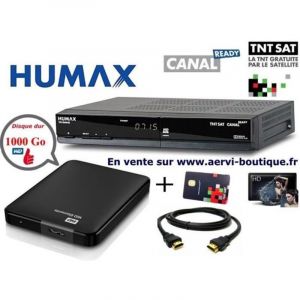 Pack R&eacute;cepteur TNTSAT Humax TN7000HD PVR avec Disque Dur Externe 1 T&eacute;ra