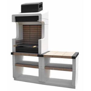 Maison facile Alice Spring - Barbecue en briques et béton avec cheminée et tablette