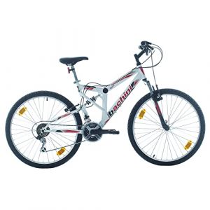 V&eacute;lo VTT 26'' BACHINI (Blanc) Tout Suspendu &eacute;quip&eacute; de 18 Vitesses avec transmission Shimano & Freins V-Brake Alu.