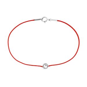 Cleor Bracelets Cordon en Or 375/1000 Blanc et Oxyde Blanc Femme multicolor - Taille Unique