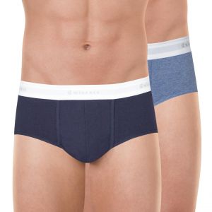 Eminence Lot de 2 slips homme Tailor Bio bleu en coton