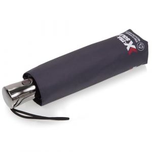 Isotoner Parapluie x-tra solide ultra déperlant ouverture/fermeture automatique gris liseré foncé femme