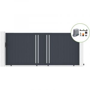 Portail coulissant 4m GIONA H.180cm alu + motorisation TANKER C600