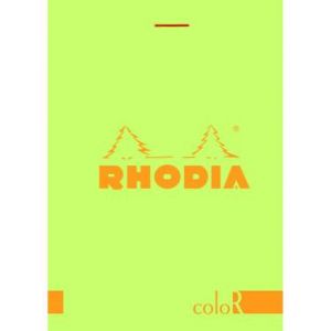 Rhodia 12966C - Bloc coloR N°12 anis format 8,5 x 12 cm 140 pages - ligné