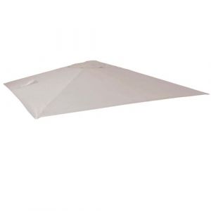 Mendler Toile pour parasol de luxe HWC-A96 3x4m (Ø5m) polyester 3,5kg ~ crème-gris
