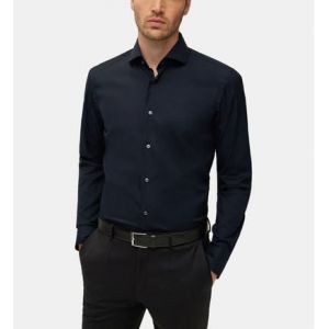 Boss Effect Chemise modèle Hank slim popeline stretch