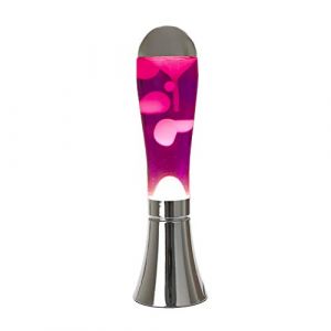 Balvi Lampe Lava Magma Couleur Argent et Rose Lampe avec Lave Originale et Amusante Article de déco m