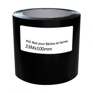 Geko Adhésif de réparation bâches et serres - 100 x 33 mm - noir - Ruban spécial