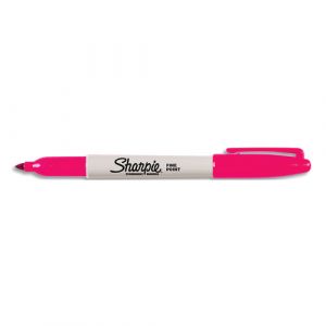 Image de Sharpie Marqueur permanent. Pointe ogive fine. Couleur rose. - Lot de 12