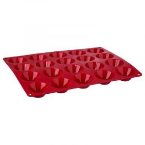 Image de Secret de Gourmet Moule 20 Petits Fours Silicone "Silipro" 29cm Rouge