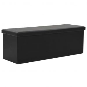 Image de VidaXL Banc de rangement pliable Similicuir 110 x 38 x 38 cm Noir