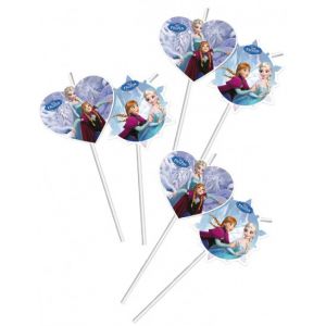 6 pailles coeur et flocon La Reine Des Neiges