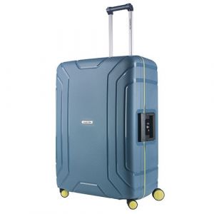 Valise CarryOn Steward TSA Grande valise trolley 75 cm Entièrement doublée et fermetures fixes Bleu clair