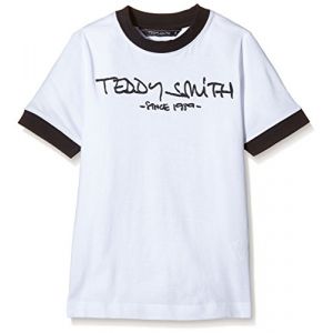 Teddy smith Ticlass3 Jr MC T- T-shirt, Blanc Seri Dark Navy 202s7, Ans