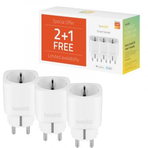 Image de Hombli Prise Intelligente Smart Socket 230V Blanc 3pcs