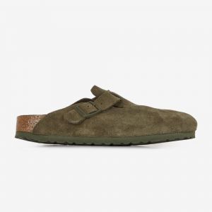 Birkenstock Mules Boston en cuir velours Vert - Couleur Vert - Taille 36