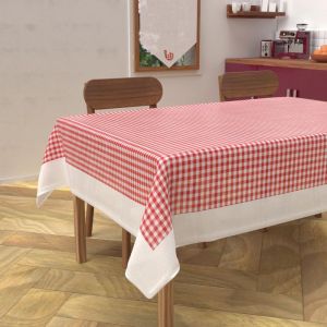 Soleil d'Ocre Nappe Rectangle Anti-tâches en Coton 140x200 cm Vichy