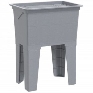 VidaXL Bac &agrave; linge gris 59x41x75 cm r&eacute;sine